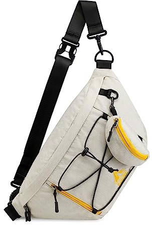 G4Free Große Bauchtasche Brusttasche Gürteltasche Sling Rucksack RFID-Hüfttasche für Damen und Herren für Sport Reisen Wandern Radfahren