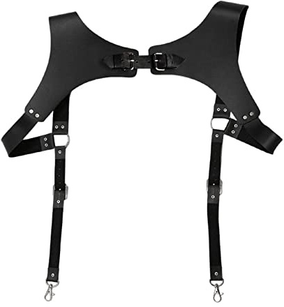 TRENIS Vintage mittelalterliche Renaissance Leder Hosenträger Herren Schultergurt Gitter Gothic Punk Brust Muskelgürtel Sexy