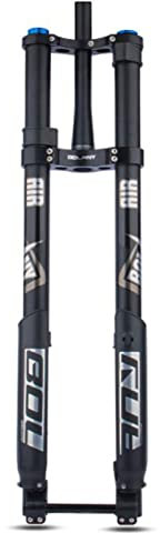 ZECHAO 160mm Federweg MTB Fahrrad Luft Vorderrad Gabel,26/27,5/29in Doppelte Schultergabel Umkehrgabel Scheibenbremse 15 * 110mm Achse Fahrrad Federgabel (Color : Tapered, Size : 26inch)