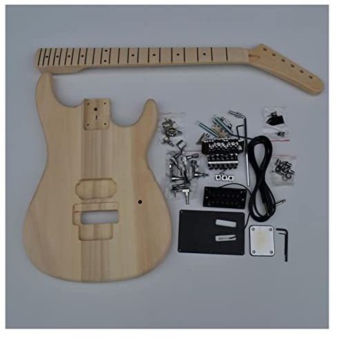 Fachmann E-Gitarren-Bausatz 41 Zoll Halbfertiges E-Gitarren-Kit Lindenholz-Korpus Und Ahorn-Griffbrett Mit Aller Hardware Selbstbau Gitarrenkit