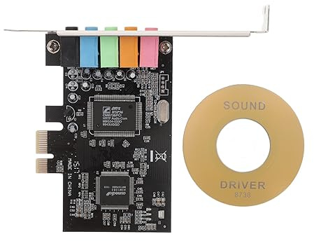PartyKindom 2pcs Pcie to Internal Sound Card Low Profile Bracket Digital Sound Interfaces for Gaming Home Theater Audio Setup