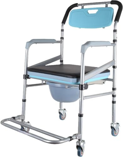 Dusch Toilettenstuhl Fahrbar Nachtstuhl,Nachtstuhl für Erwachsene,Commode Toilet Chair for Bedroom,Dusch Toilettenstuhl Fahrbar Nachtstuhl,Mutterschaftsstuh,mit Fußpedal A