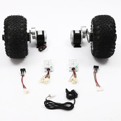Motore a doppia ruota da 250/350 W, 10 pollici, 24/36 V, kit di conversione per carrello elettrico, 10 km/h, capacità di carico 200 kg, per fai da te, carriola, carriola da spiaggia (24')