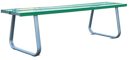 LYXXJRYBHD Terrassenbank, Gartenbank Metall, Bänke für Draußen, Parkbank Wetterfest, Stabil, Modernes Lattenrost-Design für Terrasse, Rasen, Hof, Veranda(Green,Small)