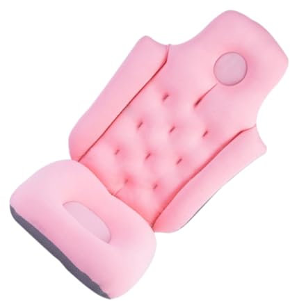 MUSISALY Badewannenkissen Netzmaterial rutschfest Klappbar Badesitz Mit Rückenlehne Badezubehör Ganzkörperkissen Rosa Abnehmbar Sicher