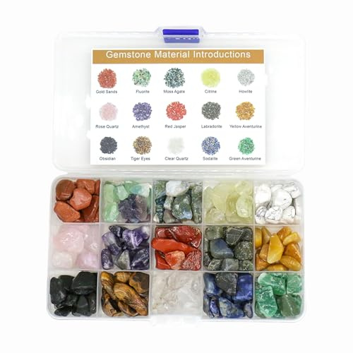 VMDEKK 15pcs Healing Crystals Set,Tumbled Stone and Gemstones Bulk, Natural Polished Stones rocks and Quartz Crystal, Chakra Stone for Reiki,Meditation, Home Decorate Crystal Gifts for Beginner