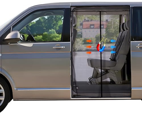 ZATOOTO Moskitonetz Magnetisch Kompatibel VW T5 T6 für Schiebetür, Fliegengitter Insektenschutz Sonnenschutz, Seitentür Schattennetz Camping