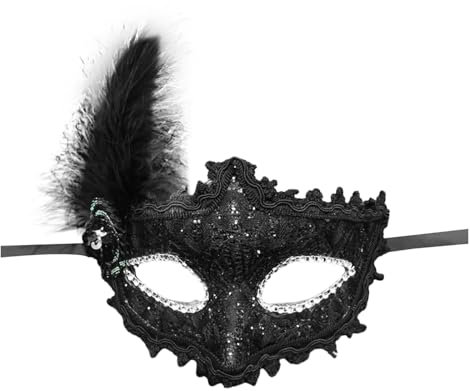 SRZYMJ Schwarz Karnevalsmaske Venezianische Maske Damen,Spitze Maskenball,Masken Kostüm Schwarze,Sexy Lace Augenmaske Masquerade,Black Maskerade,Spitzenmaske für Frauen Women Halloween Einheitsgröße