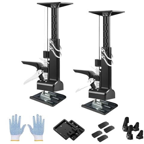 Labor Saving Door Panel Lifting Cabinet Device 59.5 Cm Multi-Function Height Adjustment Arm Tool Jack With Gloves - 2 Pack