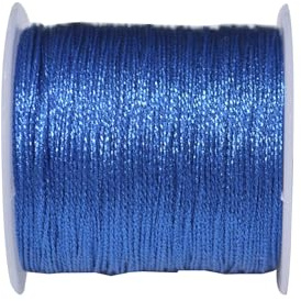 1 Roll Dark Blue Twine String 0.4mmx50m Metallic String Metallic Tinsel Cord Embroidery Thread for Crafts Beading Gift Wrapping