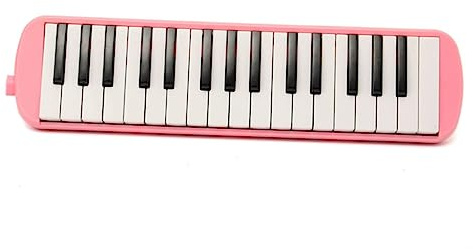 Tragbare Melodica Mundharmonika 32 Tasten, Rosa, Legierung | Schüler und Anfänger, mit Tragetasche, Einschulung Feier, Melodica Instrument