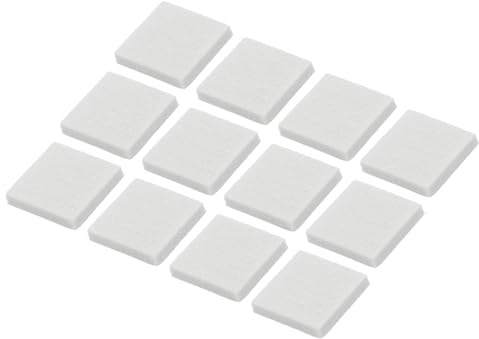 QUARKZMAN 12 stycken filtglidare, självhäftande, 30 mm x 30 mm, kvadratiska stolsben, möbeltassar, stolben, halkskydd, kuddar, förhindrar repor för möbler, hårda golv, kakel, beige