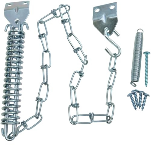 safycaby 1 Set Screen Door Chain for Door Spring Screen Door Chain and Spring Heavy Hardware Door Chain Stopper for Windproof Safety Storm Door Closing Device Silver