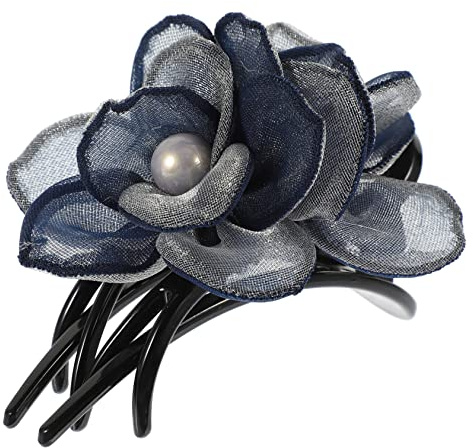 VALICLUD Dreizinken Haarspange Mit Blumenmuster Französischer Clip Aus Metall Rutschfest Für Dickes Haar Elegant Schonend Für Hochzeit Party Alltag