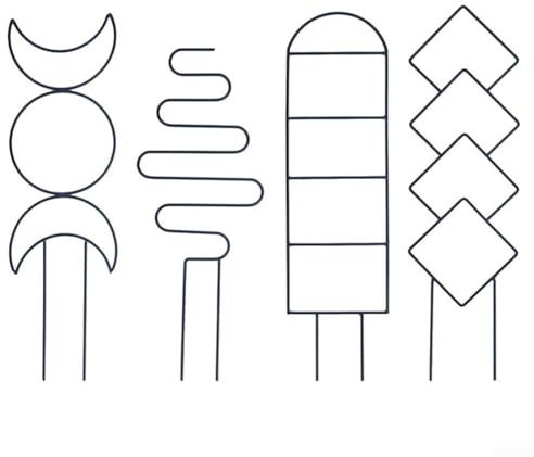 Getdoublerich 2 graticci geometrici lunari – Supporto per piante da esterno per rampicanti in vaso, cornice decorativa per fiori e vite, paletto artistico da giardino per patio e balcone