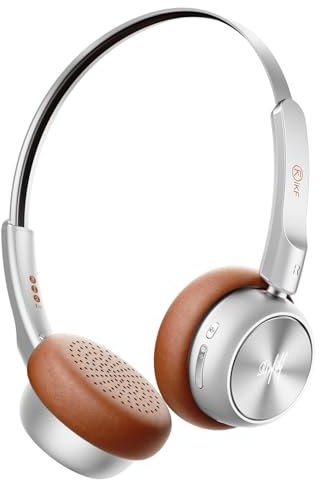 iKF R1 Retro Bluetooth Kabellose Kopfhörer, 60H Spielzeit, Bequemer Sitz | 38ms Geringe Latenz, Multipoint-Verbindung, Integriertes Mikrofon, Anpassung über App, Vintage Design 80/90er, Braun