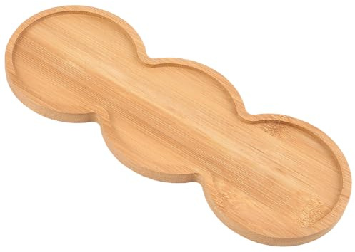 GORGECRAFT Sottovaso per Piante in bambù da 22.5 x 8.5cm Supporto per Vasi Succulenti Vassoio di Drenaggio Vassoio Rotondo in Legno per Macina Sale e Pepe Piatti Piante Vasi di Fiori Cucina Giardino