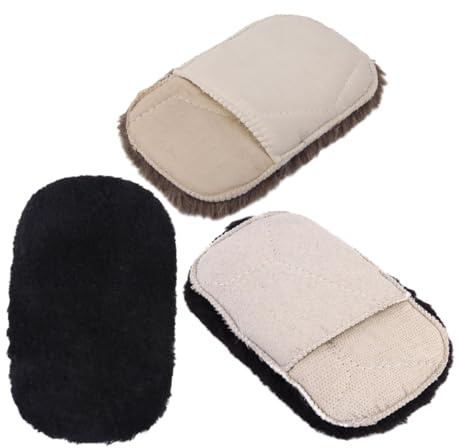 GALPADA 3pcs Leather Shoe Polishing Gloves Soft Gentle Cloth Handheld Shoe Shine Mitts for Travel Multipurpose Cleaning and Stain Removal Boots Bags Random Color