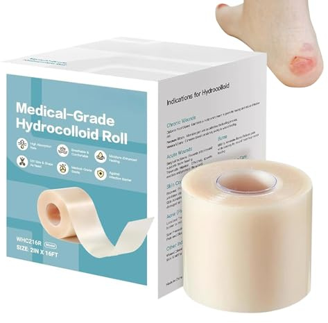 FxaumsGxuk hydrokolloid bandage, Hydrokolloid Pflaster Rolle 5m, Hydrokolloidrolle Zur Wundversorgung Für Pickel, Schnitte, Zehen, Gesicht, Wundpflege |Reisen Outdoor Fitness Training