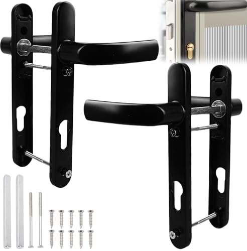 2 Stück Türgriff Schwarz: Aluminiumlegierung Drückergarnitur, Türgriffe Innentüren Türdrücker, Universal Türdrückergarnitur Türklinke SchwarzTürbeschlag, 85mm Center 115mm Lochabstand, für Innentür