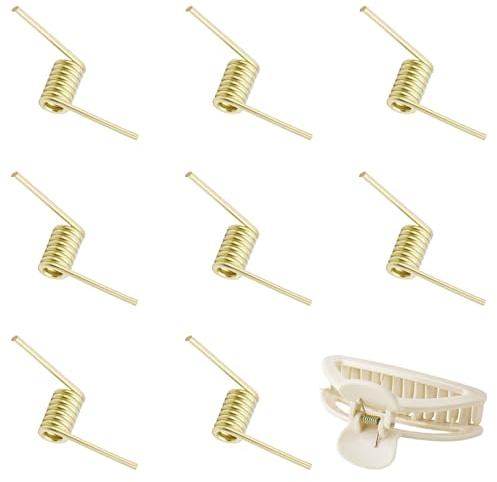 NICENEEDED 8 pz. Molla di Ricambio per Fermaglio per Capelli, Molla A Clip Larga 8mm in Oro con Asta Centrale da 25mm