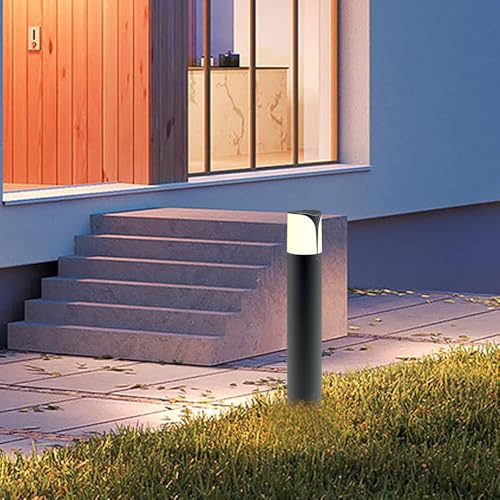 Braytron Milano LED Wegeleuchte Außen 80 cm – E27 Sockel, IP44, Aluminium Grau – Pollerleuchte Garten, Wegbeleuchtung, Außenlampe für Einfahrt, Hof & Terrasse ohne Leuchtmittel