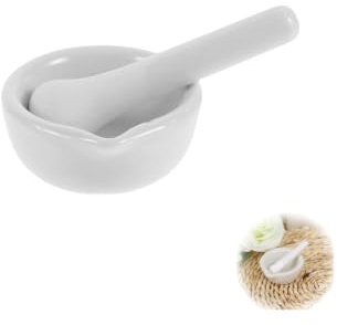 Will LIke Sets mörser mit stößel Mortar with Pestle, Small Porcelain Mortar Pestle Set Ceramic Small Herb Bowl Pesto Kitchen Mortar Geeignet für Haushalt und Labor (60mm)