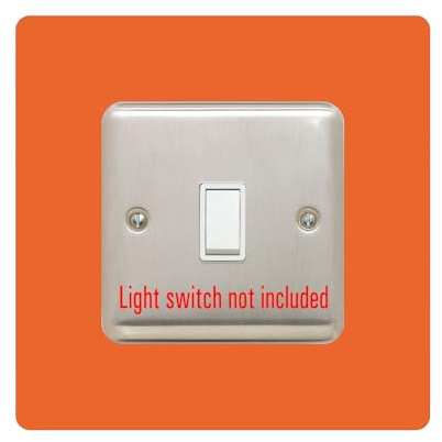Single Light Switch Surround | Square | Acrylic Back Panel or Finger Plate | Plug, Colour:Orange