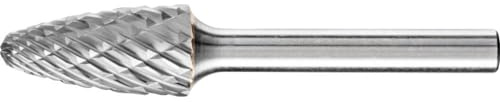 PFERD HM-frässtift, rund bågform RBF, tandning ALLROUND, frässtift ø 12 mm, skaftdiameter 6 mm, längd 65 mm, 21001032 – för mångsidig användning på de viktigaste industriella materialen
