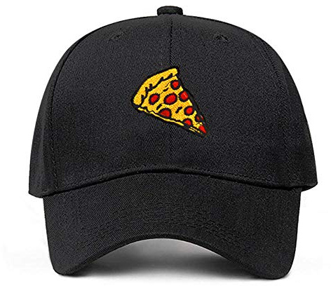 Herren Kappe Hut Pizza Stickerei Baseball Cap Trucker Hut Für Frauen Männer Unisex Einstellbare Größe Papa Cap Hüte-Schwarz