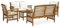 vidaXL Muebles de Jardín 5 Piezas Mobiliario Exterior Hogar Cocina Terraza Mesa Silla Asiento Suave con Respaldo con Cojines Madera Maciza de Acacia