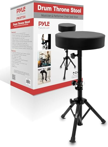 Pyle Musikerhocker Höhenverstellbar - Vielseitiger Sitz für Klavier, Keyboard, Schlagzeug und Gitarre - geeignet für Kinder und Erwachsene