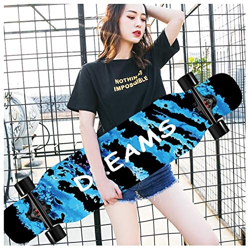 KHUY Pro Skateboard für Cruising Freestyle Downhill Dance Longboard Jungen Premium Longboards für Mädchen 42 Zoll Longboard Skateboard für Erwachsene Anfänger Mädchen Jungen (Color : Style C)