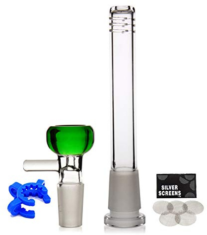 Glass Bong Downstem for Glass Bongs 14.5mm Smoking Bong Head Glass Pipe Filter Bubbler Hookah Water Bong Bowl 14.4mm Nicotine Free