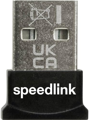 Speedlink VIAS Nano USB Bluetooth Adapter PC – USB Bluetooth 5.0 Dongle für PC, Notebook, Laptop, kabelloser Datenaustausch bis zu 3Mbit/s, schwarz