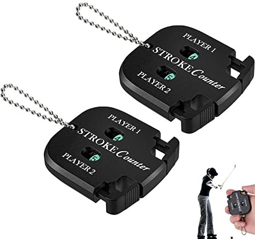 TYFYH 2 Stück Golf Ergebnis Zähler, Golf Scorer Zähler, Spieler Schlagzähler Golf Schlagzähler Golf Ergebnis Indikator Mini Quadrat Golf Zähler für 2 Players Score Counters