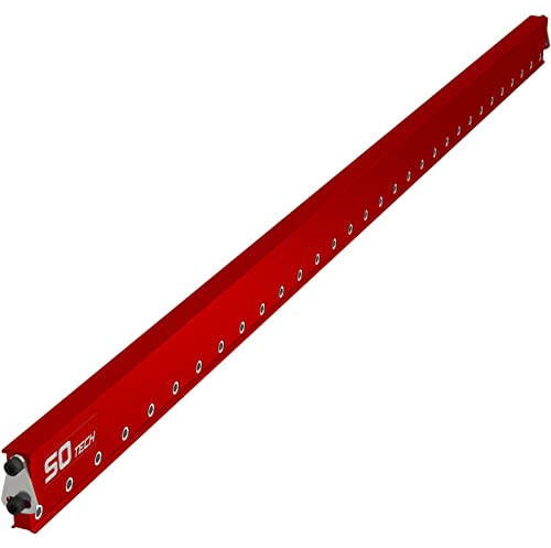 SOTECH Dima di foratura di precisione in alluminio BS-32-1000 (979 x 46,5 x 17 mm) per file di fori con interasse di 32 mm Supporti per scaffali Piastre di montaggio