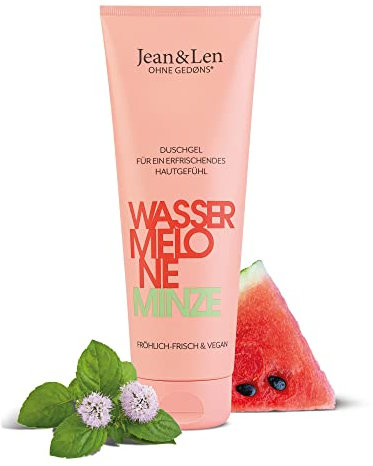 Jean & Len Gel Doccia All’Anguria E Alla Menta, Trattamento Vegano Adatto Ad Ogni Tipo Di Pelle, Per Una Sensazione Di Freschezza Sulla Pelle, Ottimo PH Per La Pelle, Gel Doccia Vegano, 250 ml