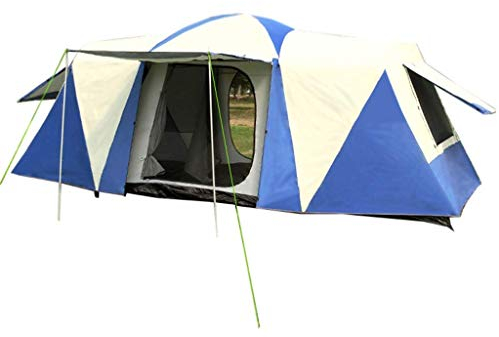 Zelt Winddichtes wasserdichtes Campingzelt im Freien, doppelschichtig, wasserdicht, Sonnenschutz, drei Räume, 6–10 Personen, Tunnelzelt, Familienzelt, Campingzelt, Rucksackzelt, Outdoor-Campingbedarf,