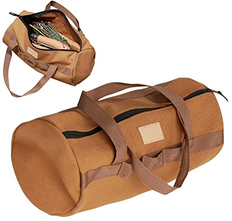 boiler Bolsa de almacenamiento para piquetas de tienda de campaña, bolsa de estacas de 11,8 pulgadas para colgar tienda de campaña, diseño de anillas, lona gruesa, resistente a desgarros, alta