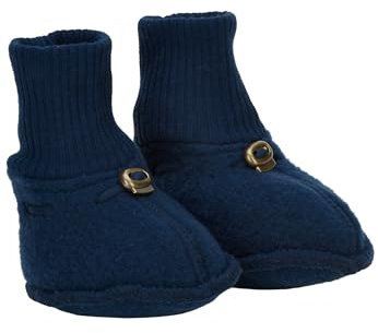 Mikk-line Pantoufles en laine pour enfants | OEKO-TEX 100 | Chaussons bébé en laine pour filles et garçons | Chaussettes bébé en laine 95% - 100% mulesingfrei | Chaussures d'apprentissage bébé, bleu