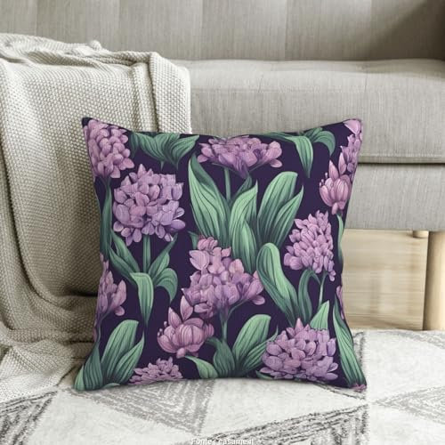 Hyazinthen-lila Blumen-Druck-Kissenbezug, dekorativer Überwurf-Kissenbezug, weiche Kissenbezüge 30 x 30 cm für Schlafzimmer-Sofa