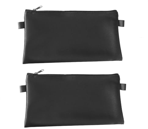 2 Stück Geldbeutel Geldtasche,Schwarz Geldbeutel Geldtasche,Banktasche,Geldtaschen Banktasche,PU-Leder Banktasche Bankmappe,Abriebfest und Wasserdicht,Geeignet für Freizeit,Reisen,Urlaub und Zuhause.