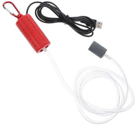 Happyyami Mini USB Aquarium Sauerstoffpumpe Tragbare Leise Luftpumpe Für Aquarien Und Outdoor-fischen Gleichmäßige Luftverteilung Für Unterwegs Wasserfest Und Energieeffizient