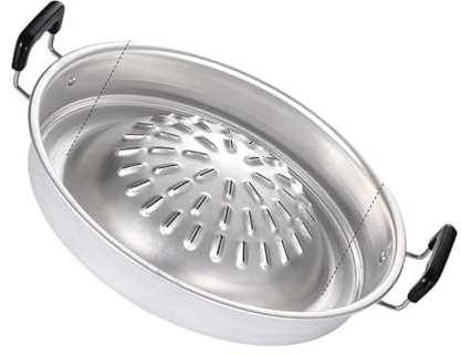 Pot à Viande pour Barbecue en Plein Air, Poêle à Charbon de Bois Antiadhésive Portable en Aluminium pour Camping en Plein Air, Pique-nique, Fête en Intérieur, (Petit 38x3