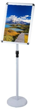 HACSYP Plakatständer, robuster, bodenstehender Schilderständer, Verstellbarer Basisständer, Bannerständer, for Displays, Schilder, Poster(Color:White,Size:9.6 * 13.5inch)