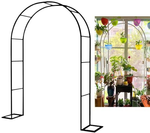 Großer Gartenbogen, Gartenlaube, Hochzeitsbogen, Metallrohrrahmen, Spalierbogen Mit Sockel, Für Rosen, Kletterpflanzen, Stütze Für Rasen, Terrasse, Hochzeitszeremonie, Partydekoration(Color:C,Size:W1.