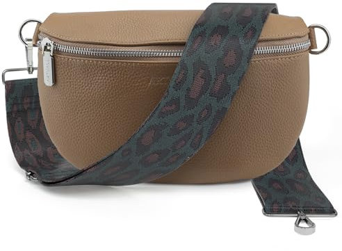 Artvall - Umhängetasche Echtleder Tasche Handtasche Leder Bauchtasche Klein mit Schultergurt Design Taschenband abnehmbar verstellbares Riemen Crossbody Bag Echt Ledertasche Damen mit Reißverschluss