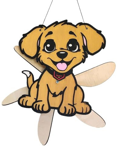 Windrad für Tiere aus Holz, Windrad für Tiere - Holzwindrad mit Tier-Karikaturen, Hinterhofkunst, wetterfeste Innenhofdekoration, kinetische Windräder
