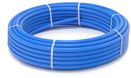 MDPE Pipe Mains Water Supply Medium Density Polyethylene, Blue, Plastic Water Pipe Underground Agriculture Polytunnel Tube Water Hose (25mm, 50M)